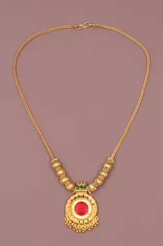 Gold plated fancy necklace  of south indian theam