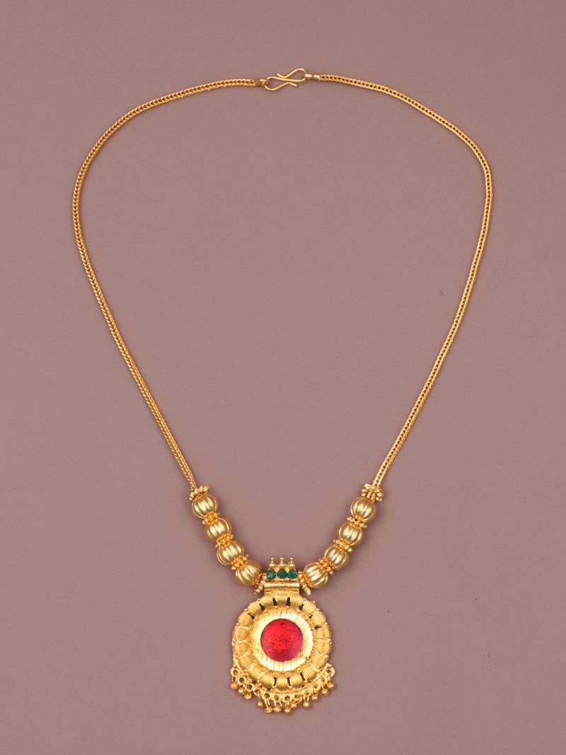 Gold plated fancy necklace  of south indian theam