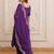 Splendid Purple Thread Work Chanderi Festive Wear Anarkali Suit