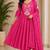  pink heay roman silk with embroidery work embroidery  kurta set