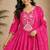  pink heay roman silk with embroidery work embroidery  kurta set