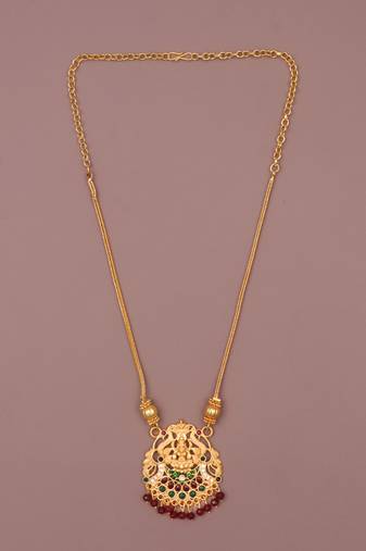Gold plated fancy necklace  of south indian theam
