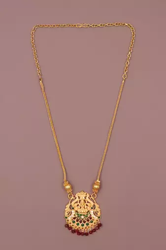 Gold plated fancy necklace  of south indian theam
