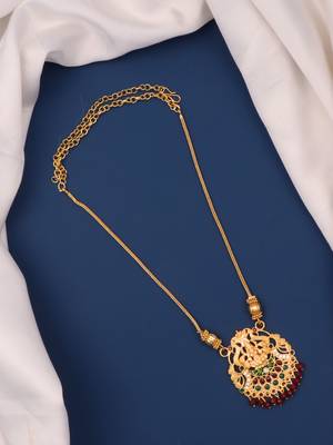 gold plated brass necklace with stone details 2