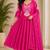  pink heay roman silk with embroidery work embroidery  kurta set