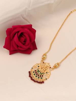 gold plated brass necklace with stone details 3