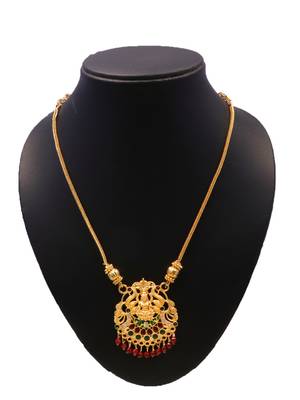 gold plated brass necklace with stone details 4