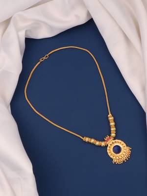 gold plated brass necklace with traditional stones 2