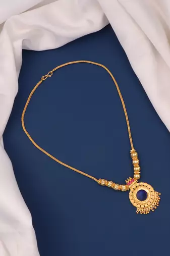 gold plated brass necklace with traditional stones