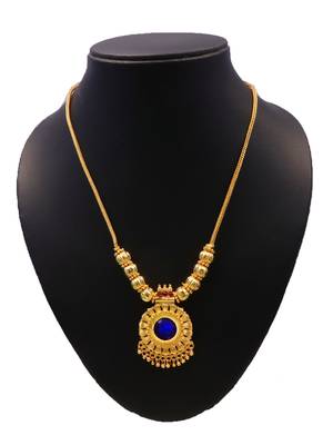 gold plated brass necklace with traditional stones 4