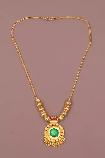 Gold plated fancy necklace  of south indian theam