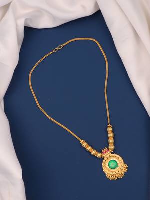 gold plated brass necklace with stone design 2