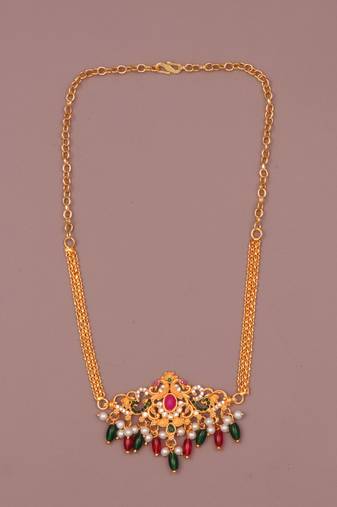 Gold plated fancy necklace  of south indian theam