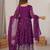 Bewitching Purple Sequins Georgette Wedding Wear Anarkali Suit