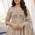  cream heay roman silk with embroidery work embroidery  kurta set