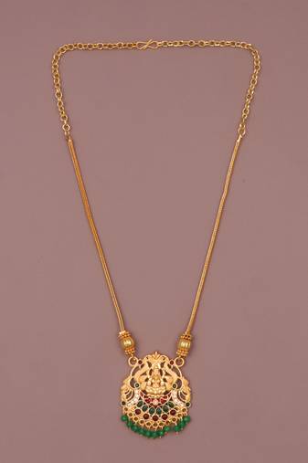 Gold plated fancy necklace  of south indian theam