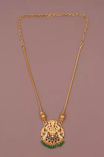 Gold plated fancy necklace  of south indian theam
