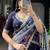 Rich Navy Blue Thread Embroidered Silk Festive Wear Half Saree Lehenga