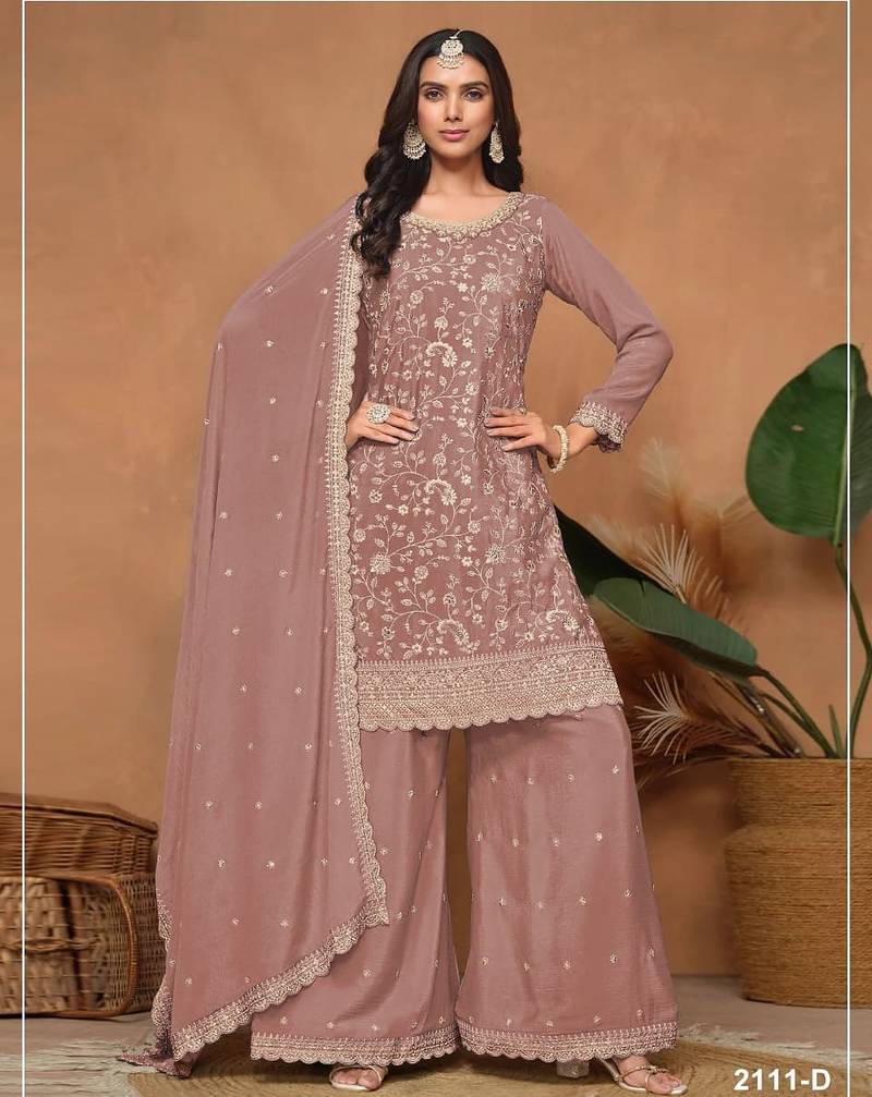 Lavender vichitra silk semi stitched wedding suits