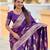 Dark Purple Color zari weaving Work Silk Saree