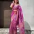 Magenta Color zari weaving Work art silk saree