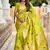 Parrot Green Color zari weaving Work art silk saree