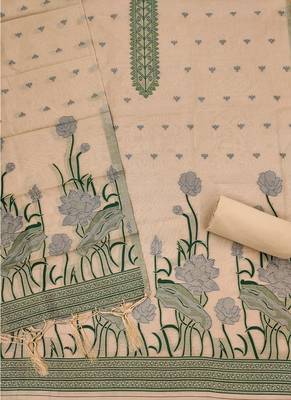 Chiku muga cotton with jamdani weaving work suit 4
