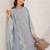 Light blue chanderi silk heavy thread embroidery on sleeve and dupatta kurta pant set