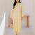 Yellow chanderi silk heavy thread embroidery on sleeve and dupatta kurta pant set