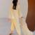 Yellow chanderi silk heavy thread embroidery on sleeve and dupatta kurta pant set