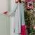 Light blue french crepe heavy thread embroidery with mirror work kurta pant set