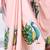 Peach color all over printed as image design work japan satin saree with unstitched blouse