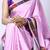 Pink color all over printed as image design work japan satin saree with unstitched blouse