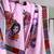 Pink color all over printed as image design work japan satin saree with unstitched blouse