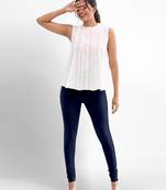 Navyblue super combed cotton elastane stretch churidar length leggings with ultrasoft waistband