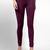 Purple super combed cotton elastane stretch churidar length leggings with ultrasoft waistband