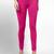 Pink super combed cotton elastane stretch churidar length leggings with ultrasoft waistband