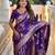 Dark Purple Color  zari weaving Work  silk saree