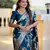 Peacock Blue Color  zari weaving Work  art silk saree