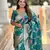 Teal Color  zari weaving Work  art silk saree