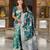Teal Color  zari weaving Work  silk saree
