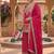 Red embroidery chinnon silk fully stitched sarara palazzo suit set