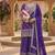 Purple embroidery chinnon silk fully stitched sarara palazzo suit set