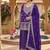 Purple embroidery chinnon silk fully stitched sarara palazzo suit set