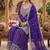 Purple embroidery chinnon silk fully stitched sarara palazzo suit set