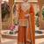 Orange embroidery chinnon silk fully stitched sarara palazzo suit set