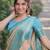 Off white sky soft kanjivaram silk banarasi jacuard work designer party wear saree with unstitched blouse piece