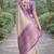 Off white sky soft kanjivaram silk banarasi jacuard work designer party wear saree with unstitched blouse piece