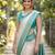 Off white sky soft kanjivaram silk banarasi jacuard work designer party wear saree with unstitched blouse piece