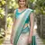 Off white sky soft kanjivaram silk banarasi jacuard work designer party wear saree with unstitched blouse piece